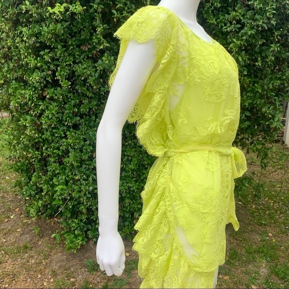 💋NWOT JENS Pirate Booty Key Lime 2 Pc Sheer Lace CoverUp/Dress - Picture 6 of 16